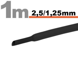Zmršťovacia hadica 12273024 - 2,5/1,25mm/1m - čierna (11020F)