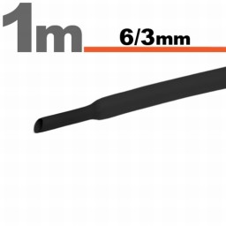 Zmršťovacia hadica 12273064 - 6/3mm/1m - čierna (11022F)