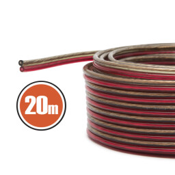 Reproduktorový kábel 2x 1,00 mm² 20m/bal. tranparentný/červený-čierny OXIGEN FREE (NX20024X20)