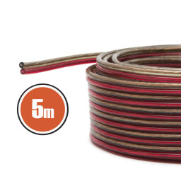 Reproduktorový kábel 2x 1,00 mm² 5m/bal. tranparentný/červený-čierny OXIGEN FREE (NX20024X5)