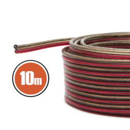 Reproduktorový kábel 2x 0,5 mm² 10m/bal. tranparentný/červený-čierny OXIGEN FREE (NX20026X10)