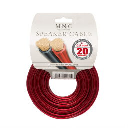 Reproduktorový kábel 2x 0,5 mm² 20m/bal. tranparentný/červený-čierny OXIGEN FREE (NX20026X20)