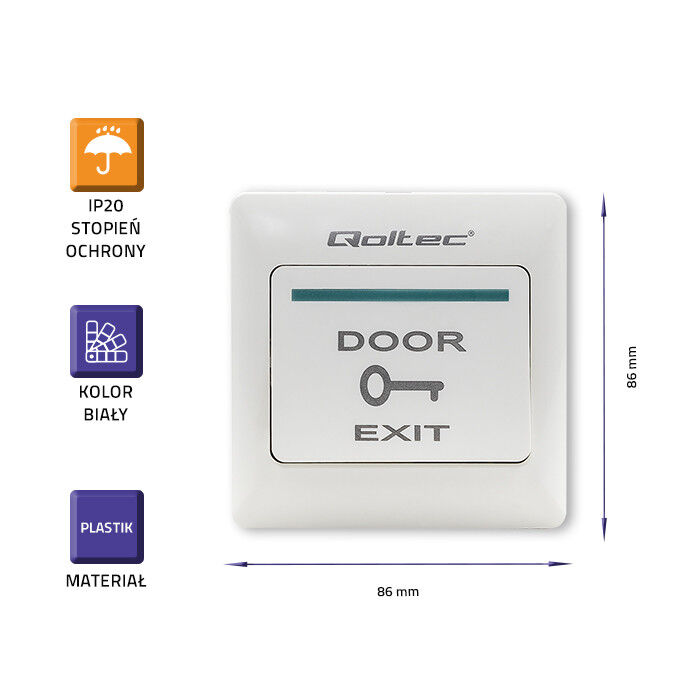 Výstupné tlačidlo "EXIT" s LED podsvietením Qoltec 52450