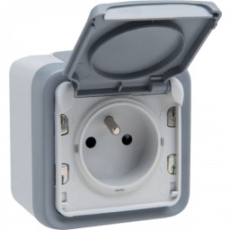 Plexo55 - 069731 - 1-zásuvka 16A/250V IP55 - sivá