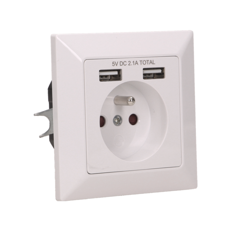 Zásuvka ORNO OR-AE-13140 1-násobná + 2xUSB biela