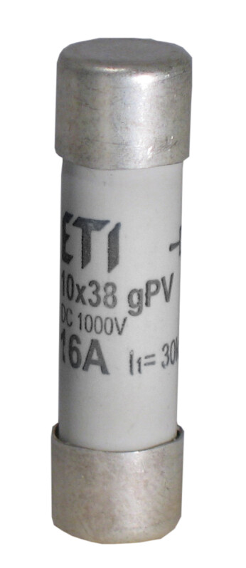 Válcová poistka ETI 002625101 CH10x38 gPV 2A 1000V UL - pre ochranu fotovoltaických modulov