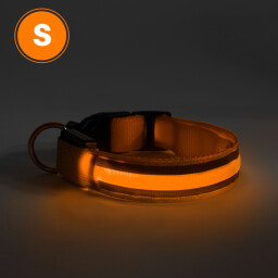 Svietiaci LED obojok  " S " oranžový (60027C)