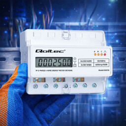 Digitálny elektromer Qoltec 50978 DIN 3-fázový 3x230/400V 100A