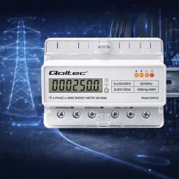 Digitálny elektromer Qoltec 50978 DIN 3-fázový 3x230/400V 100A