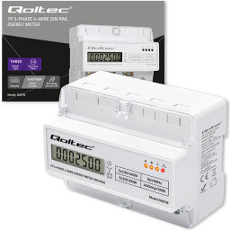 Digitálny elektromer Qoltec 50978 DIN 3-fázový 3x230/400V 100A