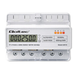 Digitálny elektromer Qoltec 50978 DIN 3-fázový 3x230/400V 100A