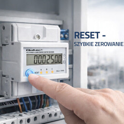 Digitálny elektromer Qoltec 50980 DIN 3-fázový 3x230/400V 100A Resetovaťeľný