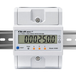 Digitálny elektromer Qoltec 50980 DIN 3-fázový 3x230/400V 100A Resetovaťeľný