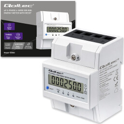 Digitálny elektromer Qoltec 50980 DIN 3-fázový 3x230/400V 100A Resetovaťeľný