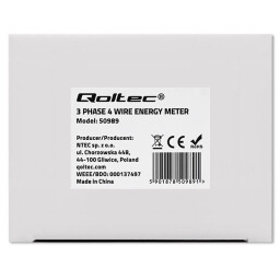 Digitálny elektromer Qoltec 50989 DIN 3-fázový 3x230/400V 100A - obojsmerný