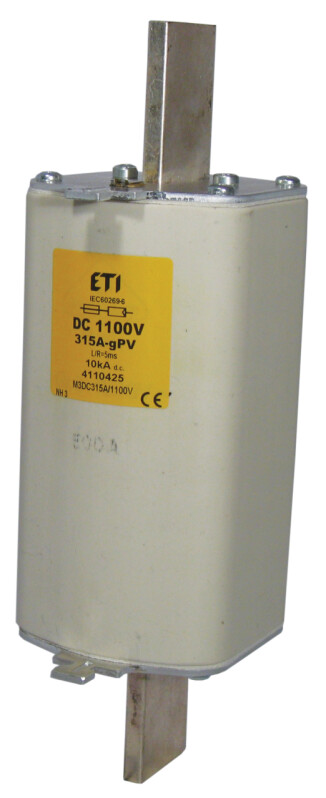 Nožová poistka ETI 004110430 NH2XL gPV 200A/1100V DC pre DC aplikácie