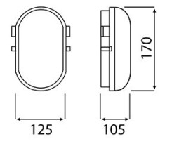 Svietidlo OVAL-7040T/M FLAT technické LED 5W 580lm 4000K (A1141-MP)