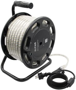 Pracovné svietidlo FlexLED 2-stranný LED svetelný pás na káblovej cievke 10m 230V 130W 4000K (841073)