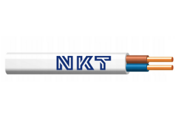Kábel plochý YDYp (-O) 2x1 450/750V biely (CYKYLo-J  , CYYpl)