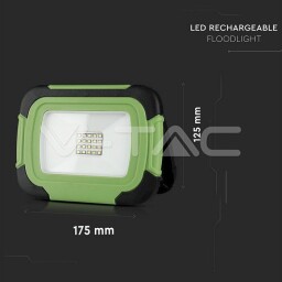 V-TAC LED Reflektor nabíjateľný 10W 700lm 6000K (503) VT-10-R