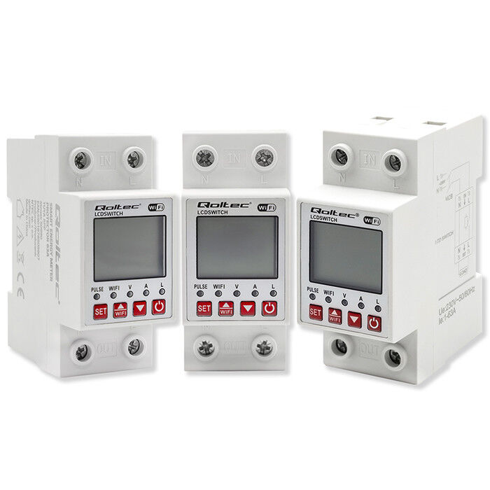 Merač spotreby el.energie Qoltec 50990 2DIN , časovač , Wifi relé (Tuya)
