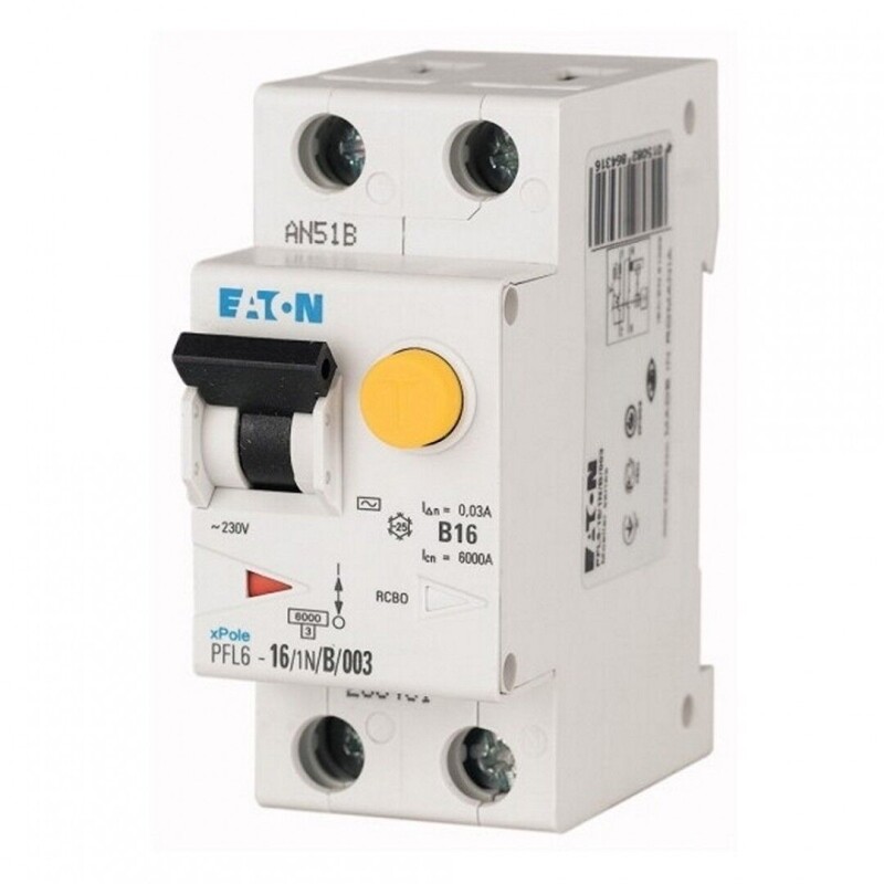 Prúdový chránič s nadprúdovou ochranou Eaton 112872 PFL6-B6/1N/003-A (6kA)