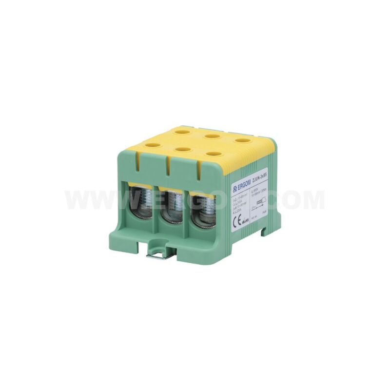 Univerzálna radová svorka ZJUN-3x95 PE R34RR-07020002501 Al/Cu 16÷95mm² DIN, zelená/žltá