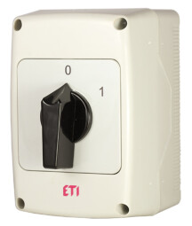Vačkový spínač ETI - 004772263 - v skrinke ELK 63 1B 01.01 - B2 s čiernou páčkou 1-0 (ON-OFF) 1P ; dopredaj