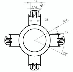 Dištančný kryt 60... 85 mm pre halogénové a LED žiarovky SIMET 83300002 D60 modrá