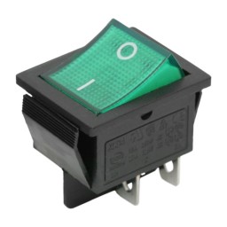 Spínač kolískový 09029ZO panelový 16A/250V zelený