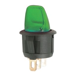 Spínač páčkový 09062ZO panelový 6A/250V presvetlený - zelený