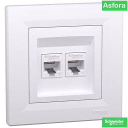 Asfora - EPH4800121 - dátová zásuvka 2xRJ45 cat.6 UTP biela