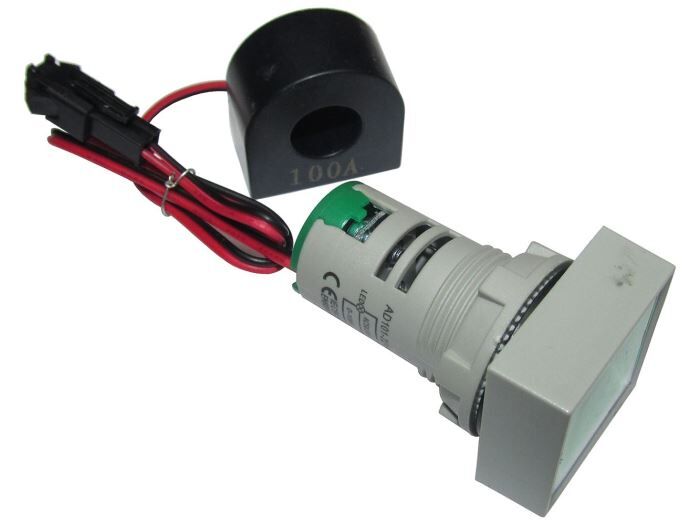 Voltmeter/Ampérmeter AD101-22VAMS panelový MP 60-500VAC +0-100AAC, zelený (R058H)