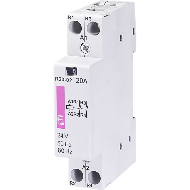 Stykač ETI 002461231 - R20-02 /24VAC modulárny 2NC