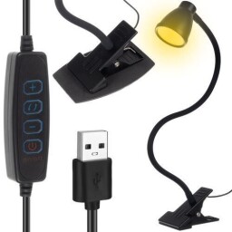 Stolná LED lampička s klipom IZOXIS 19454 , čierna (T631K)