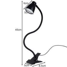 Stolná LED lampička s klipom IZOXIS 19454 , čierna (T631K)