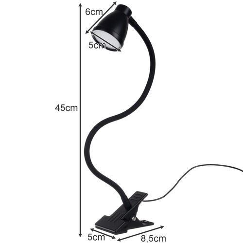 Stolná LED lampička s klipom IZOXIS 19454 , čierna (T631K)