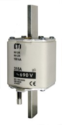 Nožová poistka ETI 004114148 NV2 315A aM 690V