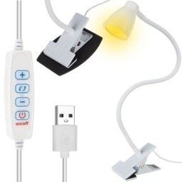 Stolná LED lampička s klipom IZOXIS 19455 , biela (T631L)