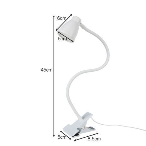 Stolná LED lampička s klipom IZOXIS 19455 , biela (T631L)