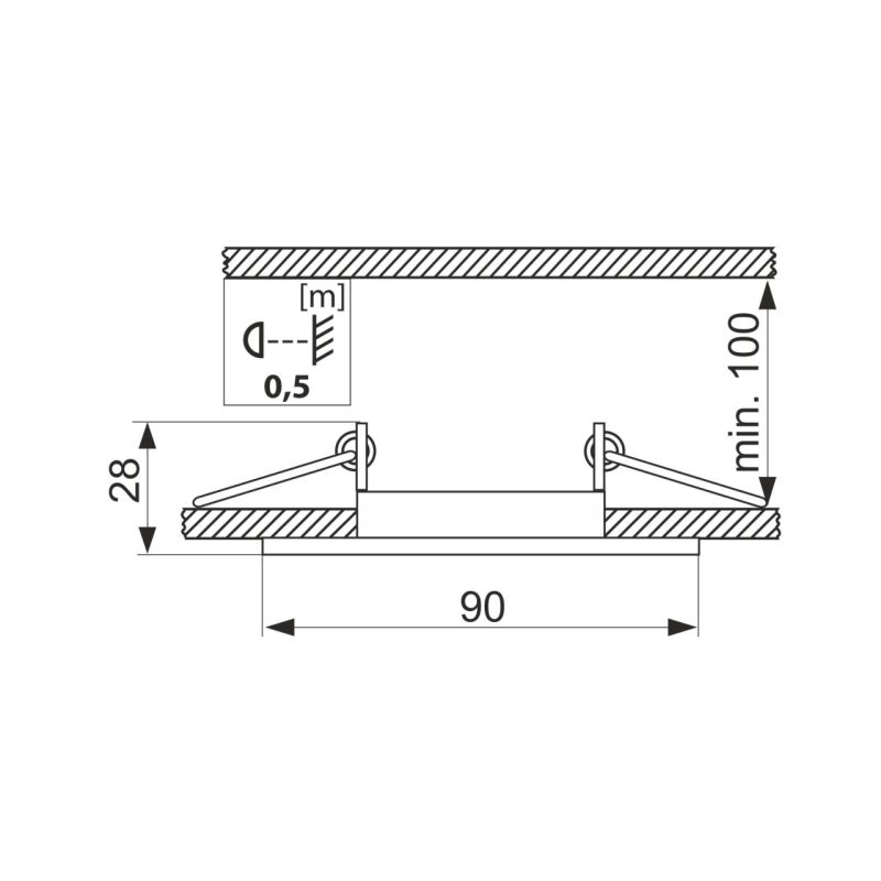 Bodové svietidlo podhladové ID-1085 PROVERO sklenné GU10/50W čierne