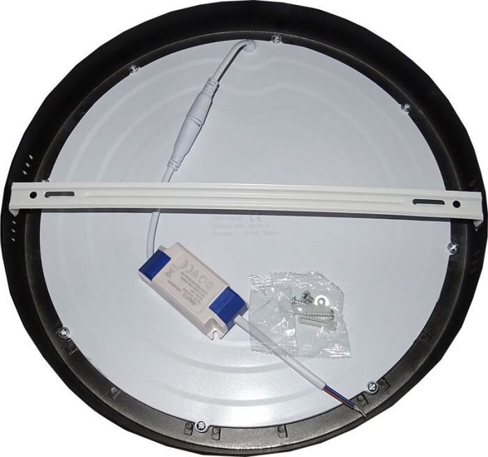 Prisadený LED panel 24W 2000lm 4000K kruhový, čierny (M125L)