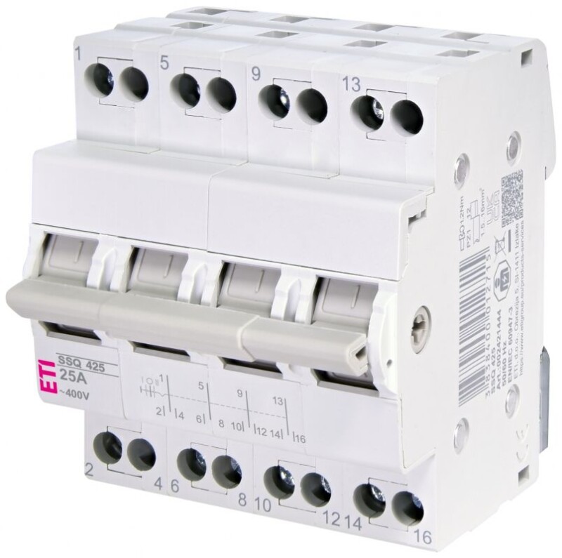 Vypínač SSQ 440 002421445 modulárny prepínač 1-0-2 40A 4-pól.