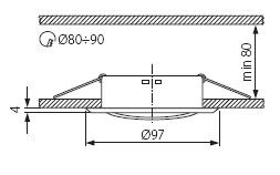 Stropné bodové svietidlo ARGUS CT-2115-C/M 00331 matný chróm KANLUX