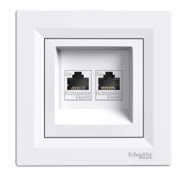 Asfora - EPH4400121 - Dátová zásuvka 2xRJ45 cat.5e UTP biela