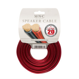 Reproduktorový kábel 2x 1,5 mm² 20m/bal. tranparentný/červený-čierny OXIGEN FREE (NX20027X20)