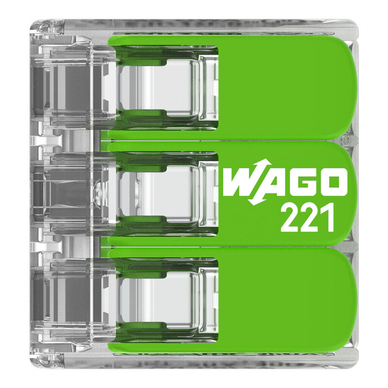 Bezskrutková krabicová svorka 221-423 s páčkami 3x 0,2-4,0mm² Green Range WAGO
