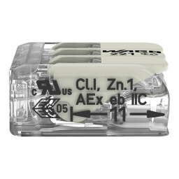 Bezskrutková krabicová svorka 221-483 s páčkami 3x 0,2-4,0mm² " Ex " - aplikácie WAGO