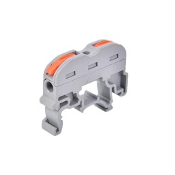 Bezskrutková krabicová svorka PCT-211 s páčkami , na DIN lištu , priama 2x1pól. 0,2-4,0mm² (L904R) KV-121