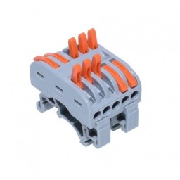 Bezskrutková krabicová svorka PCT-225D s páčkami , na DIN lištu , priama 2x5pól. 0,08-4,0mm² (L904Q) KV-223